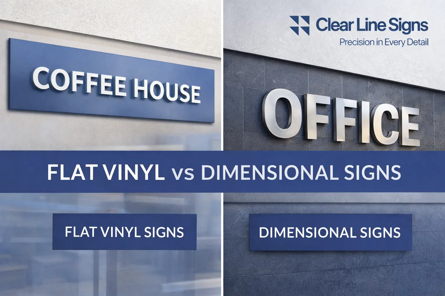 Flat Vinyl Signs vs. Dimensional Signs: Which Is Best for Your Business?